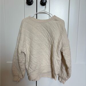 Women’s Cream Quilted Sweatshirt